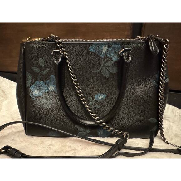 Classy Coach Mini Bennett Satchel in Black Floral Beautiful - Picture 4 of 10